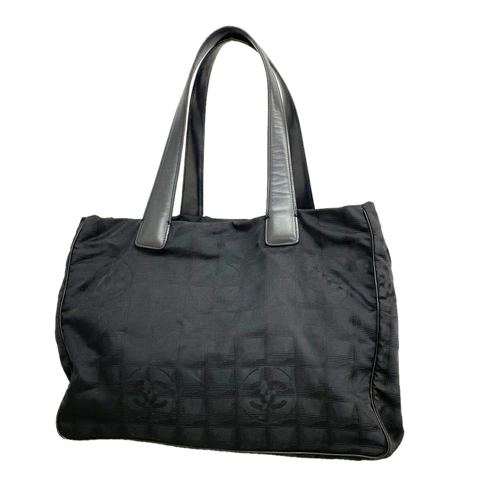 Chanel New Travel Nylon Tote Bag, Black/Champagne, Women's